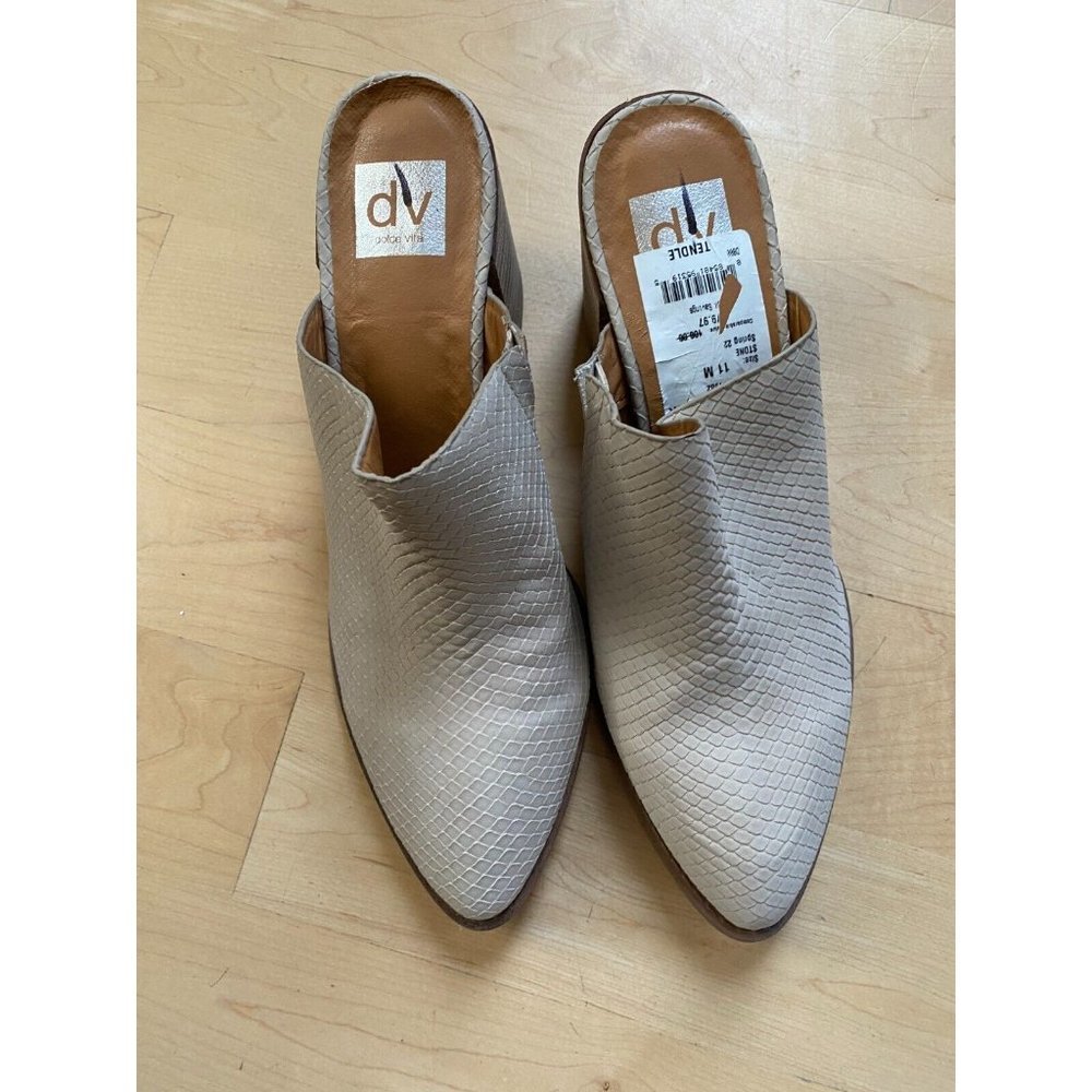 Dolce Vita "Tendle" Mules Womens Beige Snake Embossed DV - Picture 4 of 9